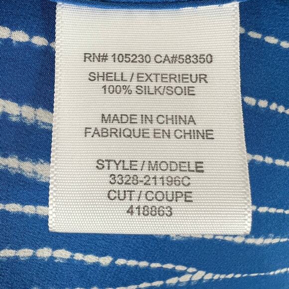 JOIE Blue White Stripe Sleeveless Scoop Neck Racerback Silk Tank Top Size XS - Picture 8 of 9